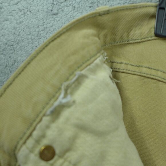 Levi's 501 Button Fly Beige Straight Leg Jeans Men's Size Tan Men's Size 34x30 - Picture 12 of 13